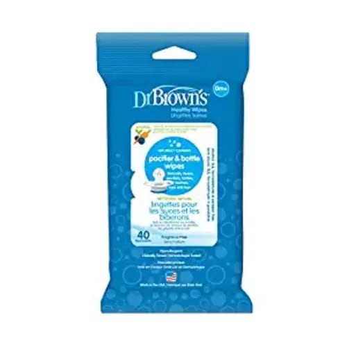 Dr. Brown's Pacifier and Bottle Wipes, 40 Count - Unscented - 30 Count (Pack of 1)