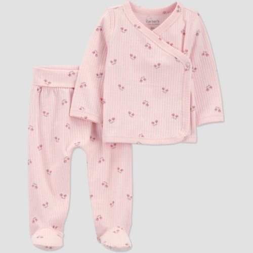 Carter's Just One You® Baby Girls' 2pc Floral Top and Bottom Set - Pink Preemie