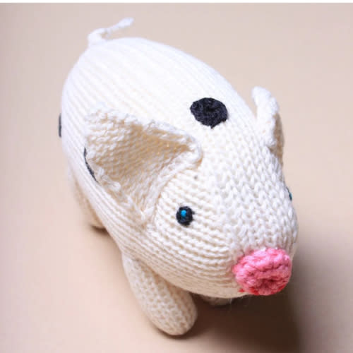 Shop Organic Pig Rattle Baby Toy | Estella