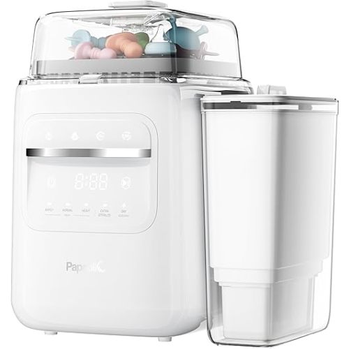 Papablic SafeguardPlus Baby Bottle Washer with Water Purification System, 8-Bottle Capacity, 5-in-1 Bottle Washer & Sterilizer & Dryer for Bottles, Pump Parts, Baby Essentials