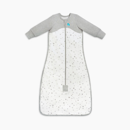 Love to Dream Long Sleeve Sleep Bag Organic Cotton Fleece - White -Stellar, 6-18 Months