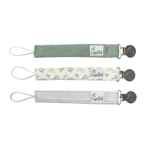 Copper Pearl Pacifier Clip 3-Pack: Premium Knit Binky Clips for Baby Girls and Boys - Stylish Stainless Steel Pacifier Holder Clip - Baby Pacifier Clips for No More Floor Drops - Haven