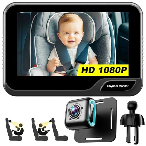 Amazon.com: Baby Car Mirror, 4.3'' HD Night Vision Function Mirror Display, Wide View Baby Car Camera Monitor 1080P Rear Facing Monitor, 360 Rotation Backseat Camera Black YB-405CA : Baby