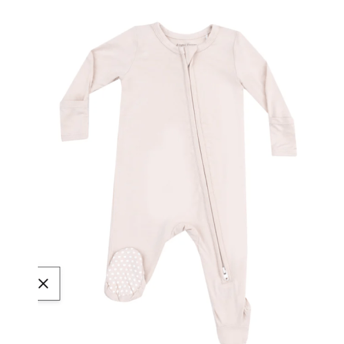 2 Way Zipper Footie - Solid Sandshell