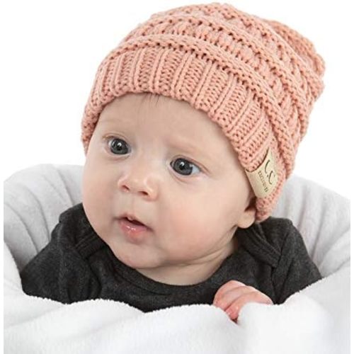Funky Junque Baby Beanie - Soft Knit Winter Skull Cap - Cozy Warm Hat for Infants & Toddlers