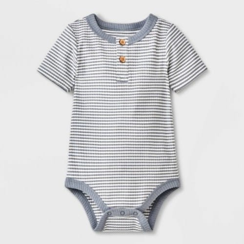 Baby Boys' Henley Bodysuit - Cat & Jack™, Color: Gray, Size: 3-6M