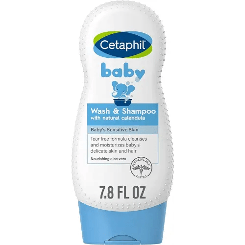 Cetaphil Baby Shampoo and Body Wash with Organic Calendula, Tear Free, Hypoallergenic, Ideal for Everyday Use, Dermatologist Tested, 7.8oz