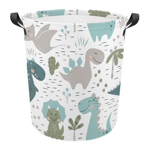 velumair Cute Dinosaur Laundry Basket Palm Laundry Hamper Toy Storage Bin for Boys Bedroom Bathroom
