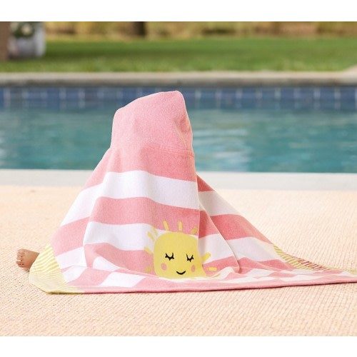 Rugby Stripe Sun Baby Beach Hooded Towel UPF 50+