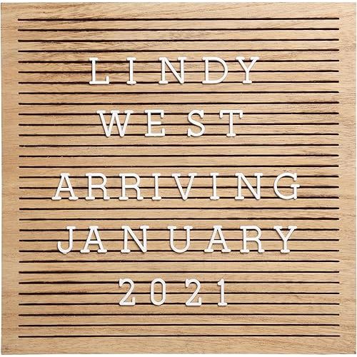 Pearhead Wooden Letterboard Set - Ideal Photo Sharing Prop for Baby Announcements, Milestone Keepsake, Custom Message Board and Shower Gift - Includes 188 Letters, Numbers, and Symbols - Natural Wood