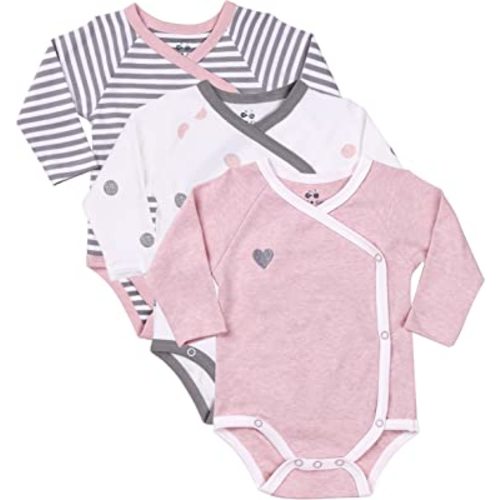 Asher & Olivia Baby Kimono Side Snap 3 Pc Girl Long Sleeve Bodysuit Set