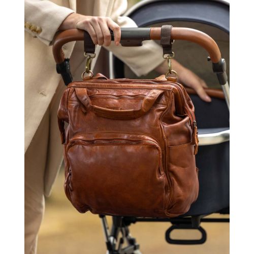 Leather diaper changing backpack “Carina” at gusti-leather.com