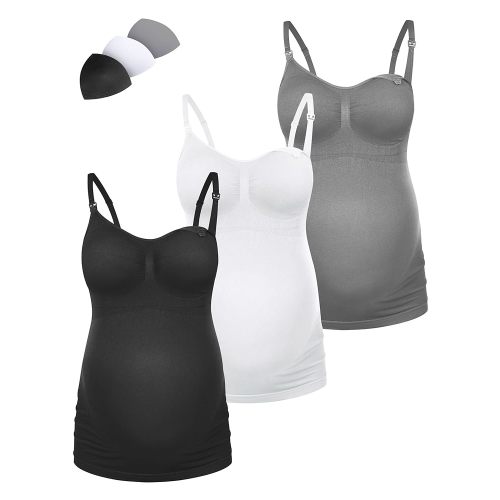 HOFISH Support Nursing Tank Tops for Breastfeeding, Comfort Stretch Maternity Camisoles