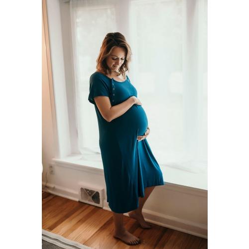 Blue Labor & Delivery Gown