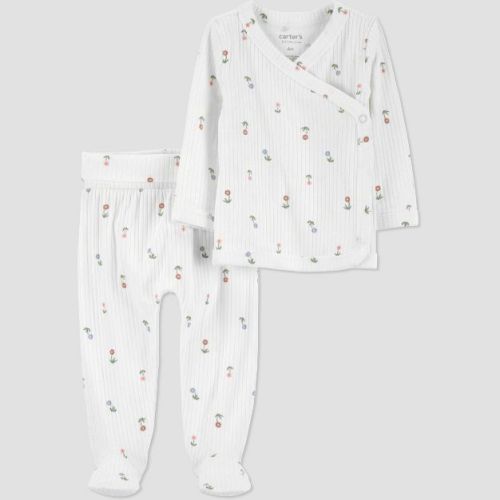 Carter's Just One You® Baby Girls' 2pc Ivory Floral Cardigan Set - Newborn