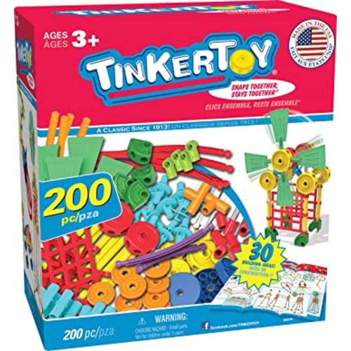 TINKERTOY 30 Model 200 Piece Super Building Set - Preschool Learning Educational Toy for Girls and Boys 3+ (Amazon Exclusive)