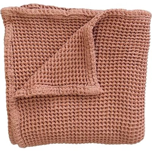 Waffle Baby Blanket, Waffle Baby Blanket, 43X43 Inch Cotton Gender Neutral Swaddle, Chunky Waffle Knit Blanket, Stroller Blanket, Toddler Blanket (Cinnamon)