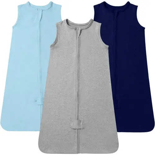 TotAha Sleep Sack 0-6 months 3 Pack, Buttery Soft, Safe Wearable Blanket Baby Sleeping Bag with 2-way Zipper for Girl Boy, 0.5 TOG