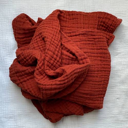 4 Layer Cotton Muslin Blanket — Red