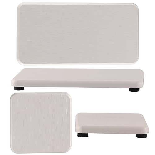NiuYichee Set of 4 Water Absorbent Diatomite Tray, Bathroom Soap Dish, Water Absorbing Stone Used for Hand Soap & Plants & Toiletries in The Modern Home|2pcs(6.3" x 3.15")+2pcs(3.15" x 3.15")