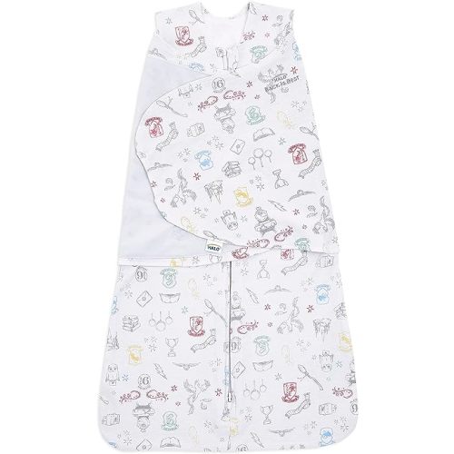HALO 100% Cotton Sleepsack Swaddle, 3-Way Adjustable Wearable Blanket, TOG 1.5, Harry Potter Enchanted, Newborn, 0-3 Months