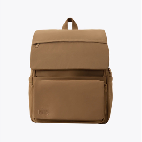 BÉIS 'The Ultimate Diaper Backpack' in Camel - Diaper Bag Backpack in Camel Brown