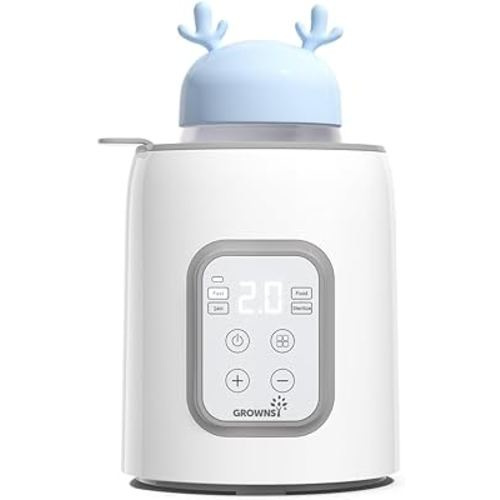 Bottle Warmer, GROWNSY 8-in-1 Fast Baby Milk Warmer with Timer for Breastmilk or Formula, Accurate Temperature Control, with Defrost, Sterili-zing, Keep, Heat Baby Food Jars Function
