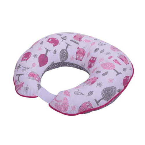 Bacati - Owls Pink/Grey Girls Cotton Nursing Pillow