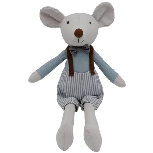 Mikee Fluffie Prince Mouse Stuffed Animals,15.7" Tall Rat Plushies with Backpack Pants,Cute Stuffed Animal for Girls As Birthday, Easter