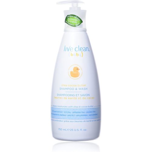 Live Clean Baby Wash, Shea Cocoa Butter, 750ml, White
