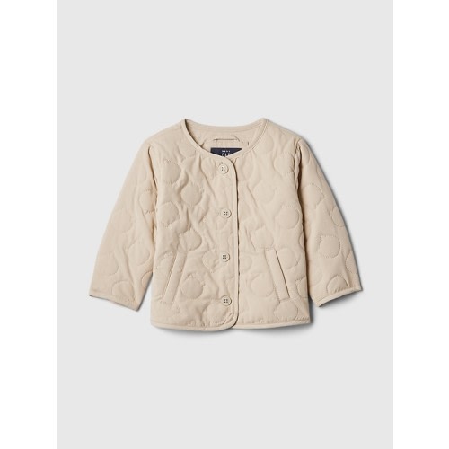 Baby Recycled Quilted Jacket in bedrock beige, size: 0-3 M