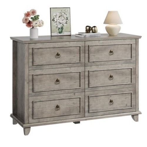 Dresser for Bedroom, 6 Drawer Dresser, Wood Dressers & Chests of Drawers