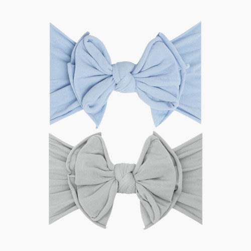 Baby Bling FAB-BOW-LOUS Set (2 pack) - Dusty Blue And Grey