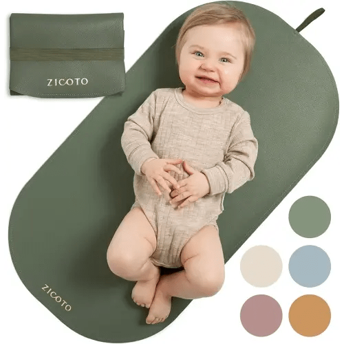 Beautiful Baby Diaper Changing Mat Made of Vegan Leather - Soft and Easy to Wipe Changing Pad for Travel or at Home Use - Lightweight and Foldable Mat That Perfectly Fits Into Any Diaper Bag