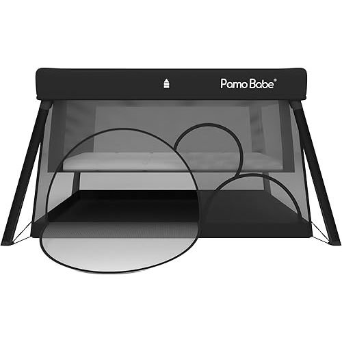 Pamo Babe Travel Crib - Lightweight Baby Playpen with Bassinet, Portable Mini Playard
