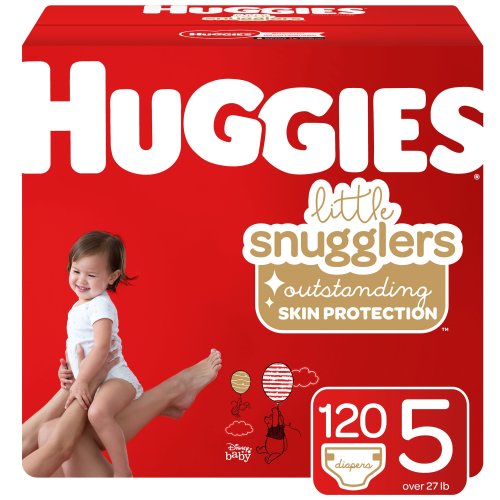 Huggies Little Snugglers Baby Diapers, Size 5, 120 Ct, Economy Plus Pack
