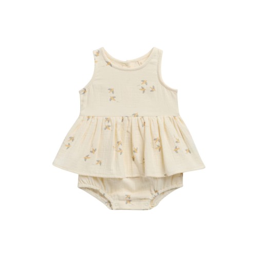 Skirted Organic Cotton Romper, 6-12M- Only 2 left