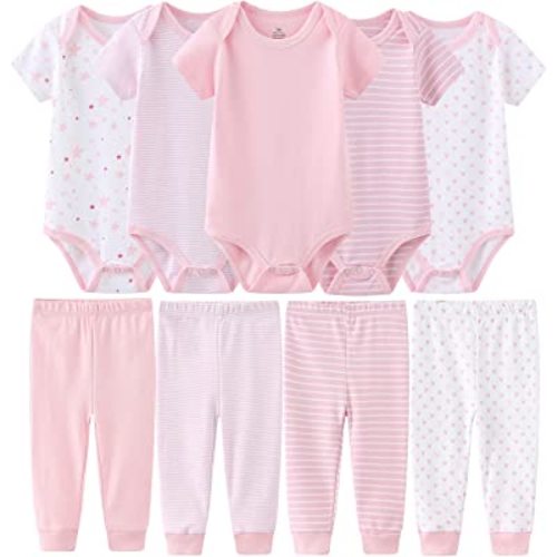Short Sleeve Baby Bodysuit Newborn baby Pants Baby Clothes for Baby Boy and Girls clothes set