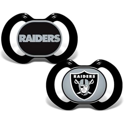 Baby Fanatic Officially Licensed Unisex Pacifier 2-Pack - Las Vegas Raiders NFL
