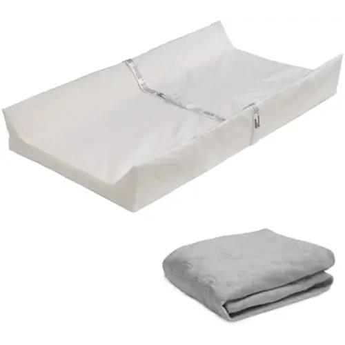 Delta Children Contoured Changing Pad with Plush Cover, Grey