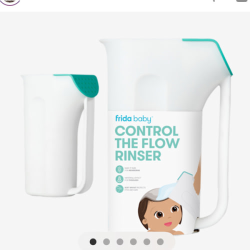 Frida Baby Control The Flow Bath Rinse Cup | Rinser to Wash Hair + Body | Rinser-Cup for Bath Time with Easy Grip Handle + Removable Rain Shower