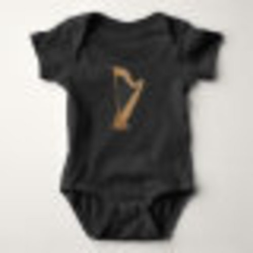 Standing Harp Baby Bodysuit | Zazzle