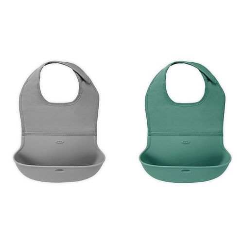 OXO Tot® 2-Pack Roll Up Bibs in - Sage/grey