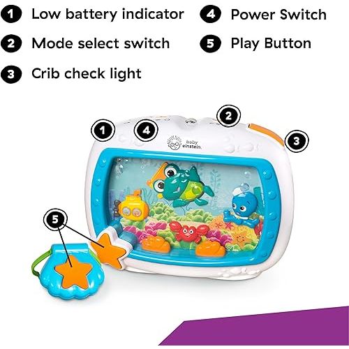Baby Einstein Sea Dreams Soother Musical Crib Toy and Sound Machine, Newborn and up