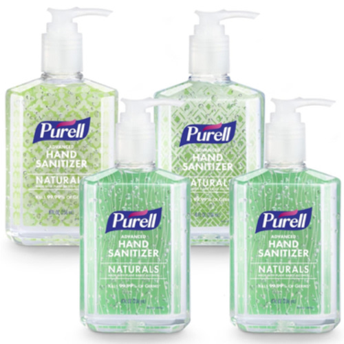 PURELL Advanced Hand Sanitizer Naturals with Plant Based Alcohol, Citrus Scent, 8 fl oz Pump Bottle (Pack of 4) - 9626-06-ECDECO