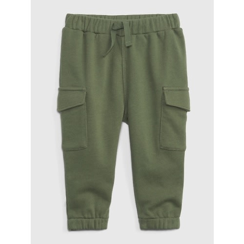 Baby Pull-On Cargo Pants in cypress green, size: 6-12 M