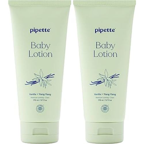 Pipette Baby Lotion, Vanilla + Ylang Ylang Scent, 5.7 fl oz (Pack of 2)