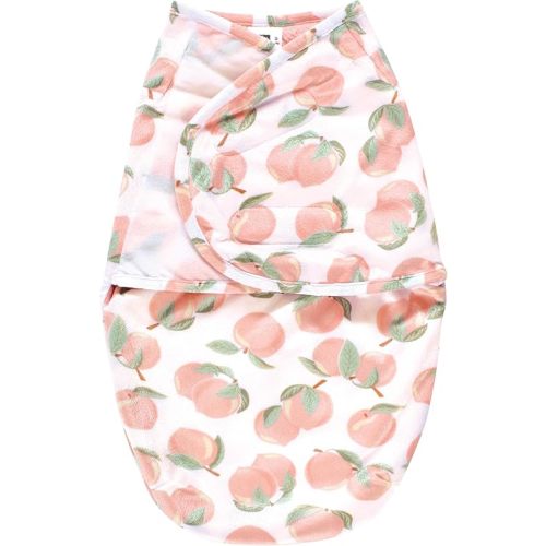 Hudson Baby Unisex Baby Plush Faux Fur Swaddle Wrap, Peach, 0-3 Months