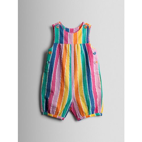 JoJo Maman Bébé Rainbow Multi Stripe Dungaree