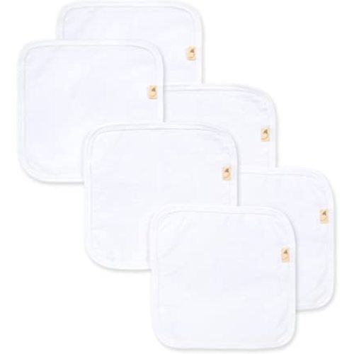 Burt's Bees Baby Infant Washcloths, 100% Organic Cotton, Soft and Super Absorbent Knit Terry Wash Cloth - 6 Pack Set